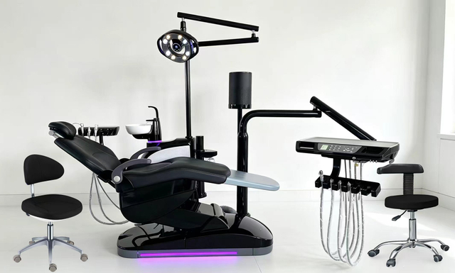 CQ-217 blace color and stanling floor box dental chair